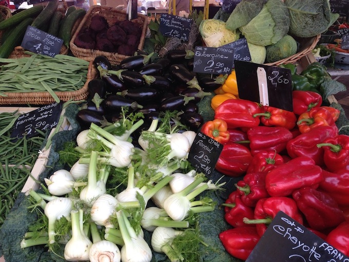 Fresh Mediterranean vegetables at market