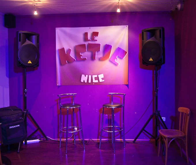 The stage area in Le Ketje in Nice