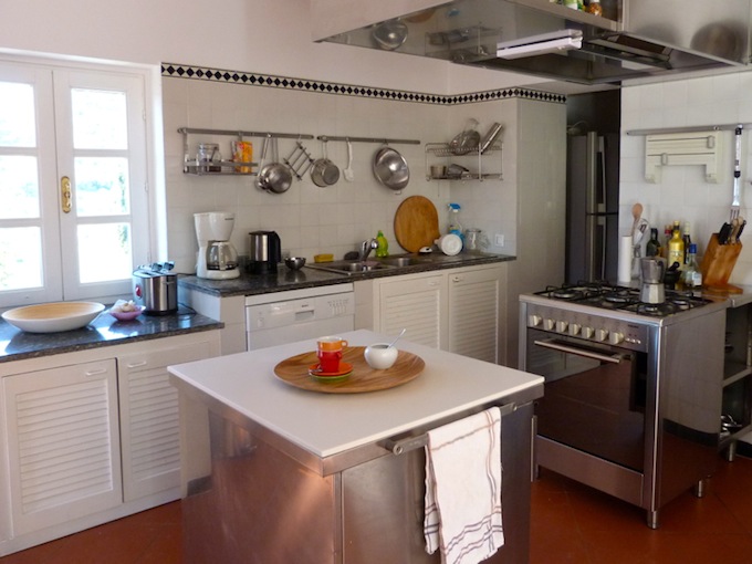 The kitchen in the country villa in Imperia
