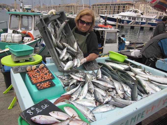 Fish seller in Marseille port