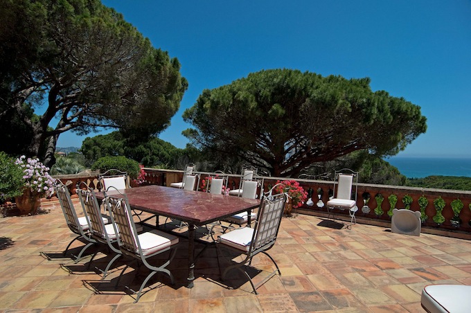 Great views from the stunning terrace in Ste. Maxime villa