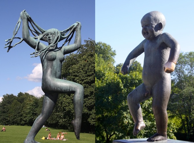 Sculptures in Vigeland Park in Oslo