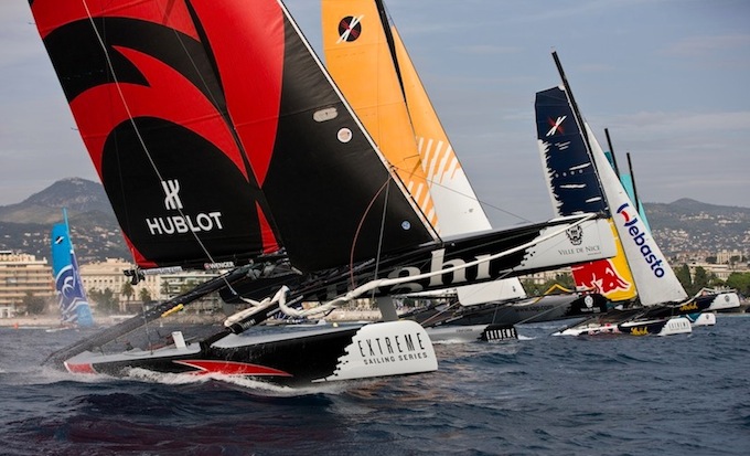 Action from the Extreme Sailing Series 2012 in Nice - photo © Lloyd