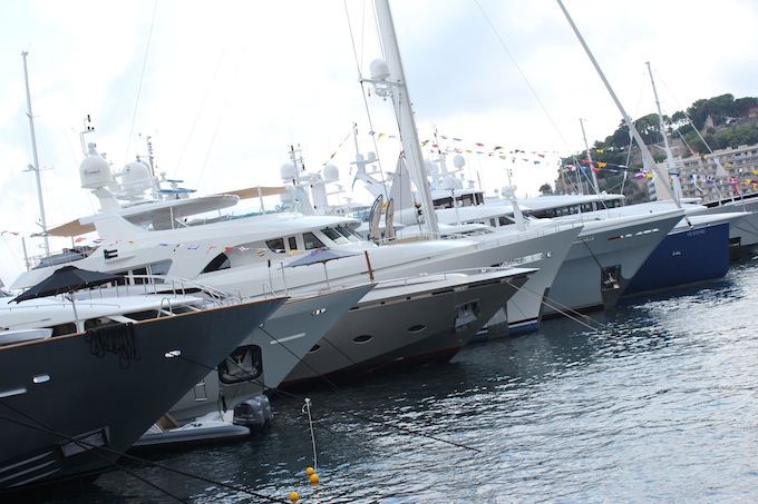 All the pretty boats in a row at the Monaco Yacht Show 2013