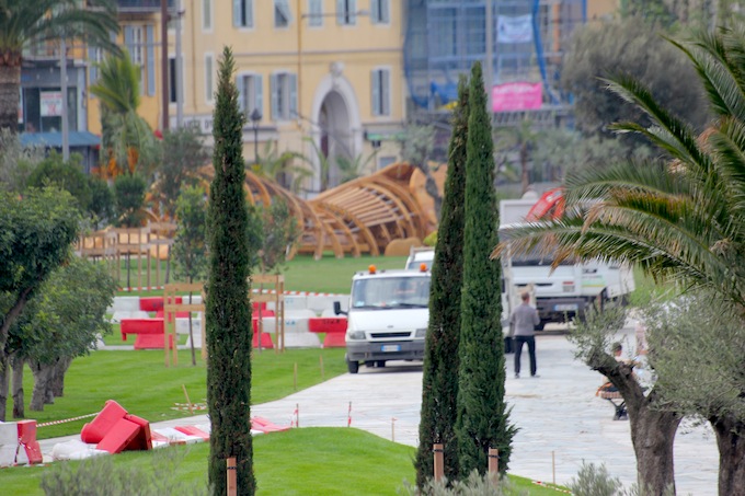 Works being completed at Promenade du Paillon in Nice