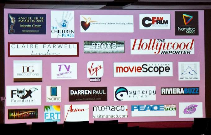The sponsors and partners of the 2013 Angel Film Awards 2013 in Monaco