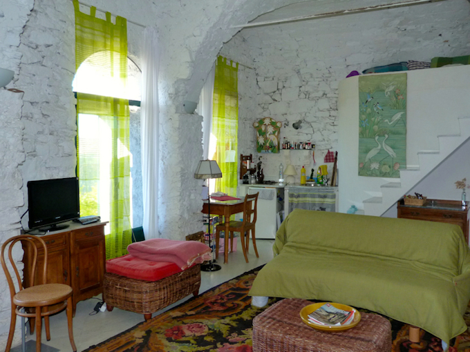 The living room of the property in Perinaldo by Terra Italia