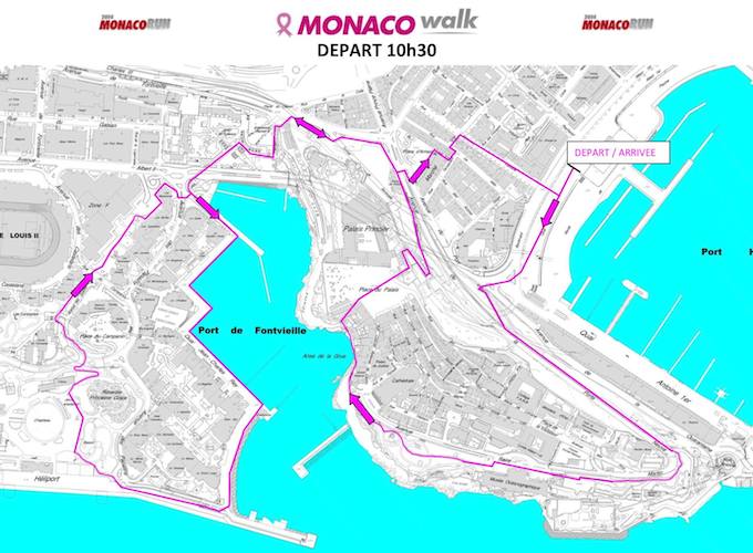 Route for 2014 Pink Ribbon Monaco Walk