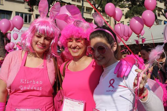 Pink ladies at the Pink Ribbon Monaco walk 2014