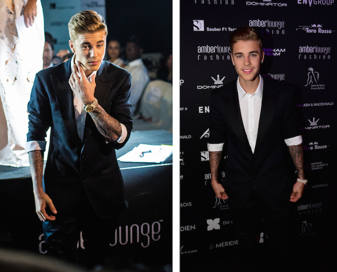 Justin Bieber all inked up at Amber Lounge Monaco