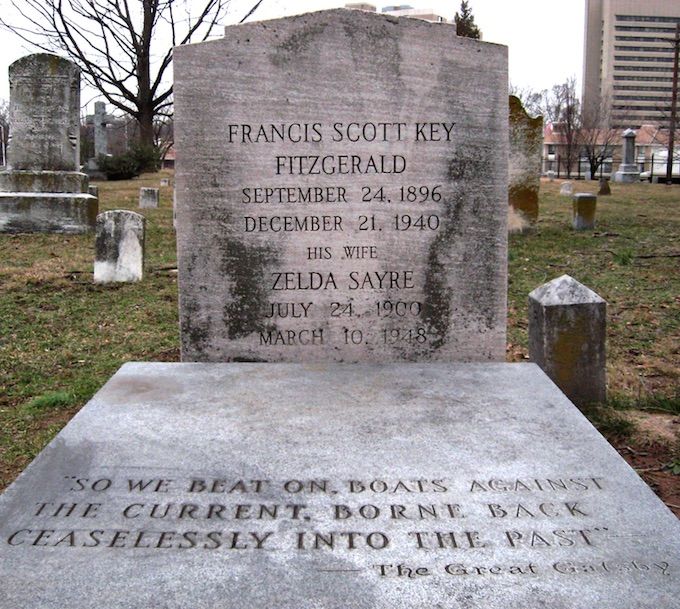 The grave of F. Scott and Zelda Fitzgerald