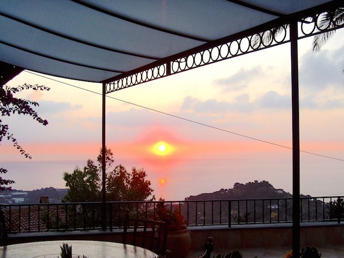 Sunset over Villa in Costarainera, Italy