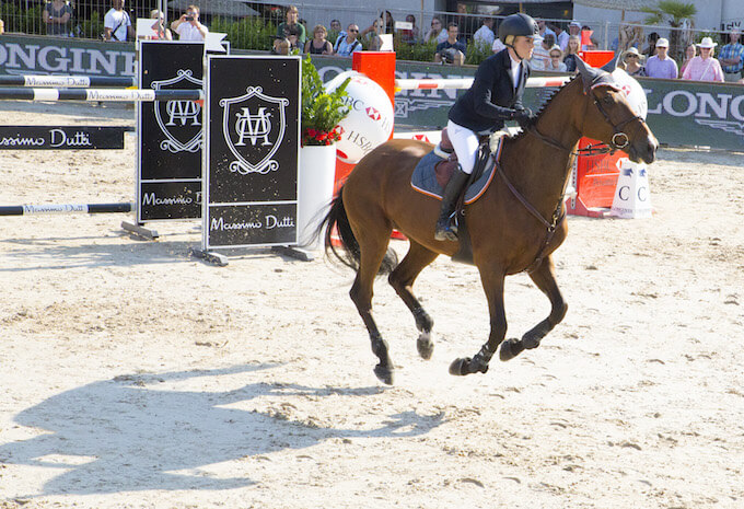 Showjumping action from Port Hercule in Monaco