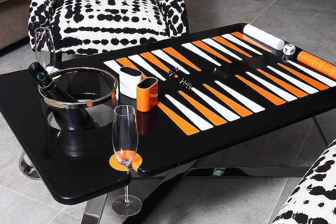 The Orange Line Backgammon Table