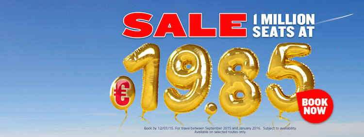Ryanair 30th birthday seat sale
