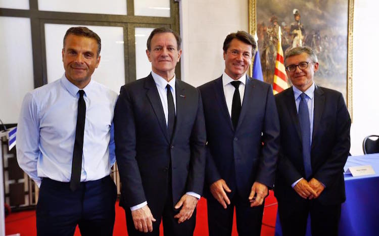 Steve Suissa, Francis Huster, Christian Estrosi, Jean-Luc Gag courtesy Ville de Nice