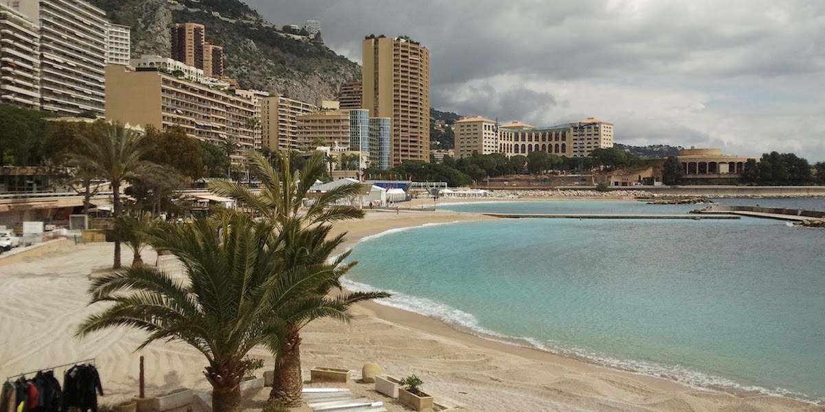 Larvotto Beach in Monaco by helicopter