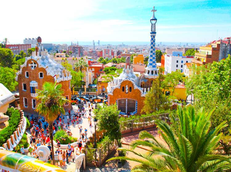 Gaudi's Park Guell in Barcelona on the Mediterranean