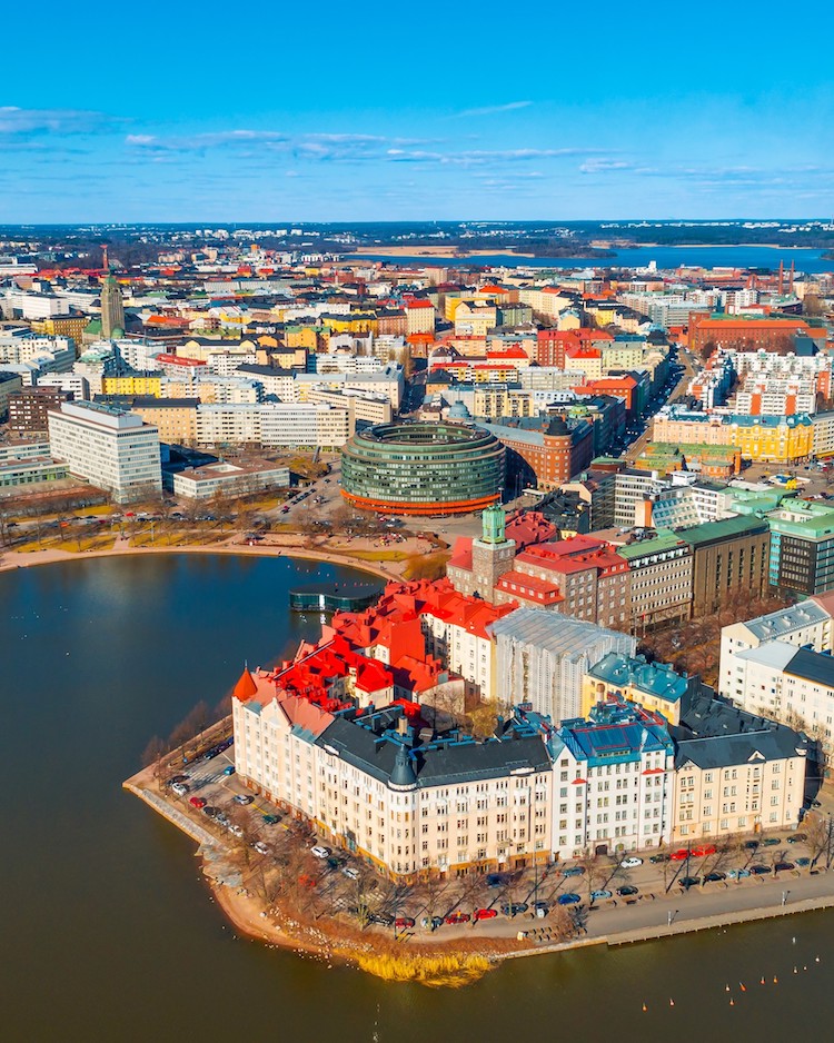 Aerial view of Helsinki by Omar El Mrabt