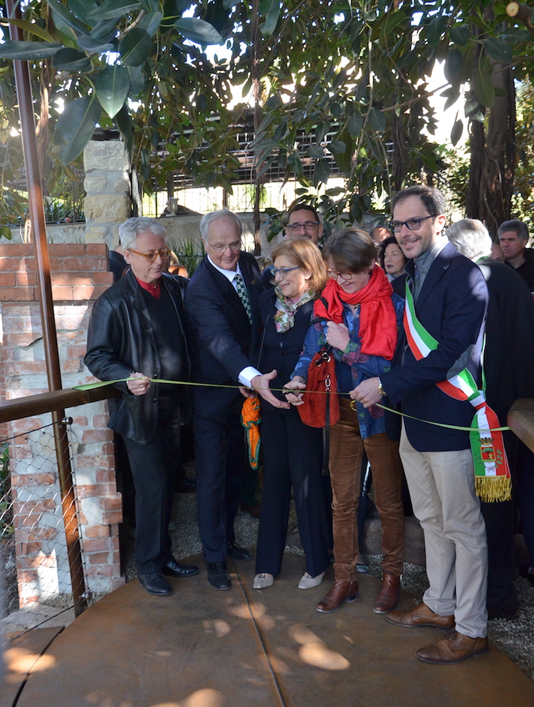 Opening of garden entrance at Museo Bicknell