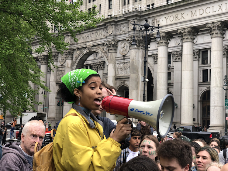 Climate Strike Young activist in NYC