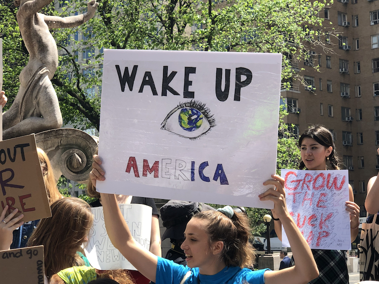 Climate Strike NYC Young activitst on May 24 