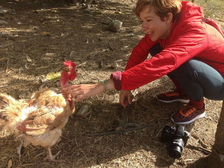 Charlotte with chicken