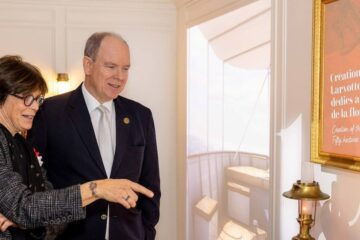 H.S.H. Prince Albert II and H.S.H. Princess Stéphanie at the opening of the exhibition