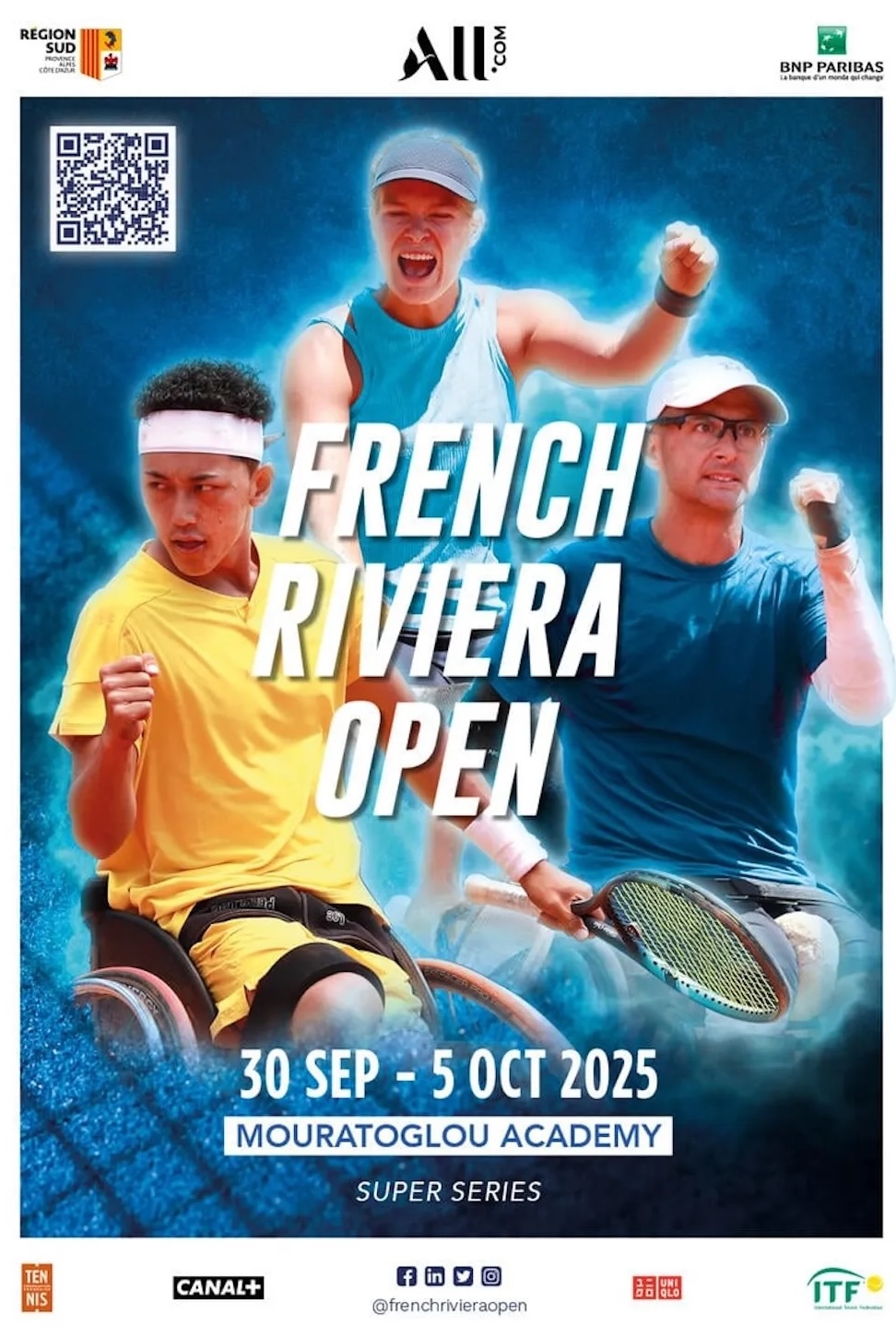 Poster for the French Riviera Open wheelchair event in Villeneuve-Loubet