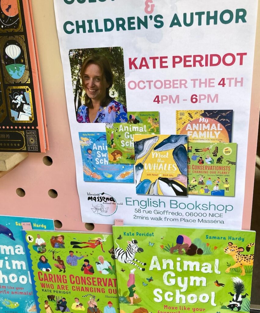 Children's author Katie Peridot event at Masséna Around the World bookshop in Nice
