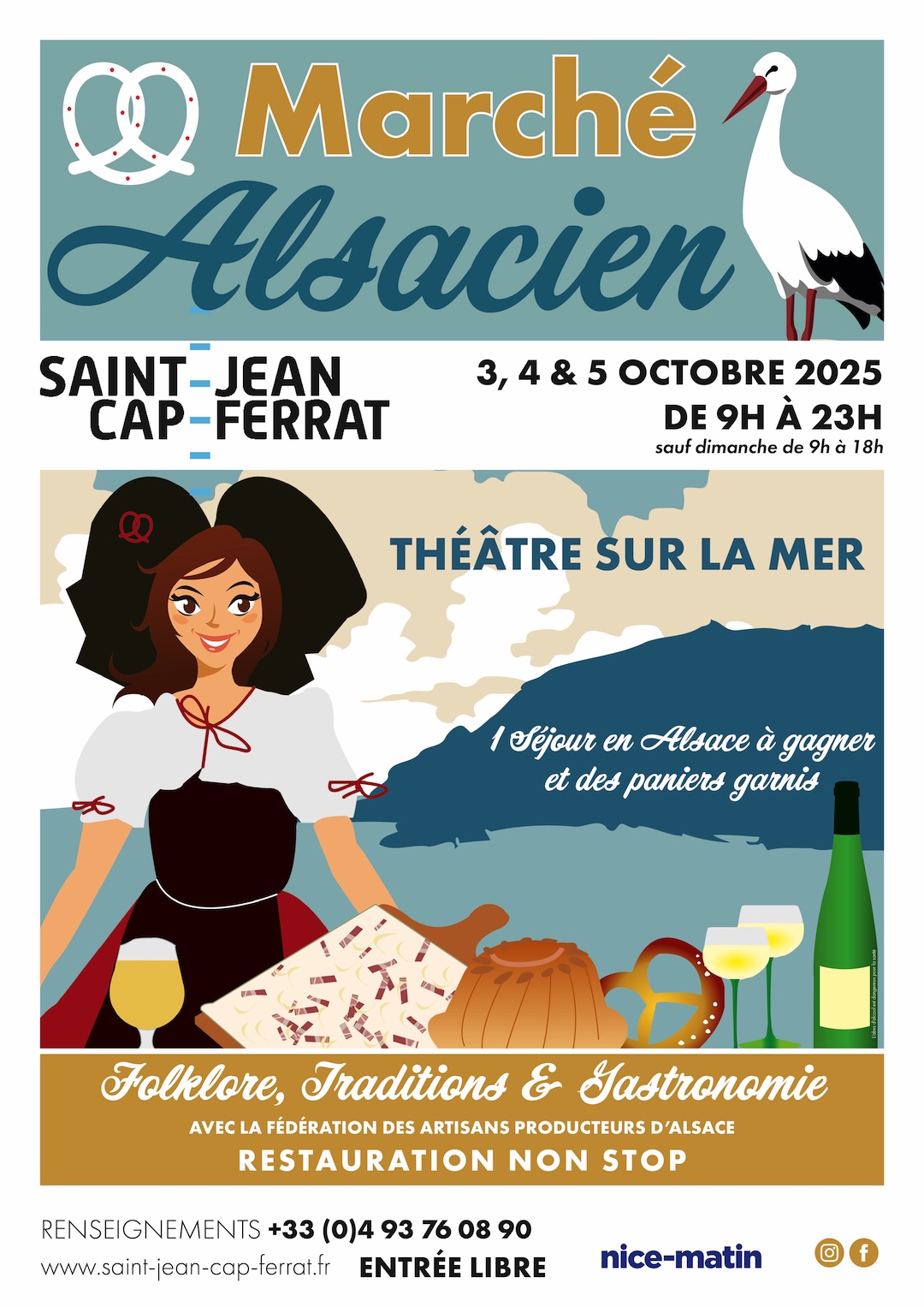 Poster for Marché Alsacien in Saint-Jean-Cap-Ferrat in France