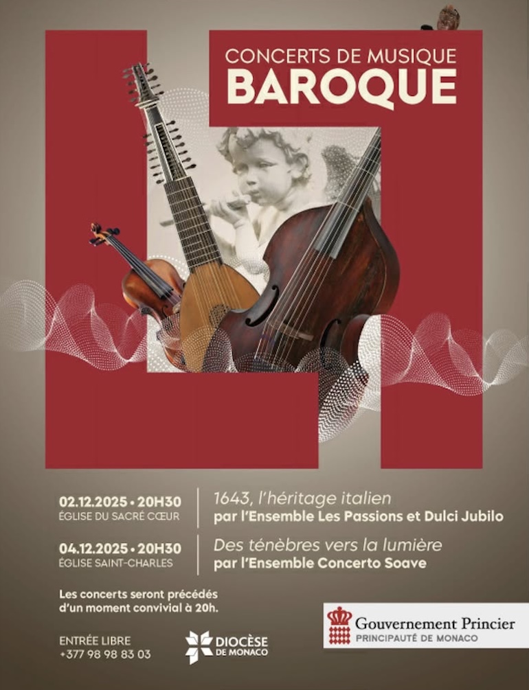 Baroque concerts in Monaco, courtesy La Direction des Affaires Culturelles
