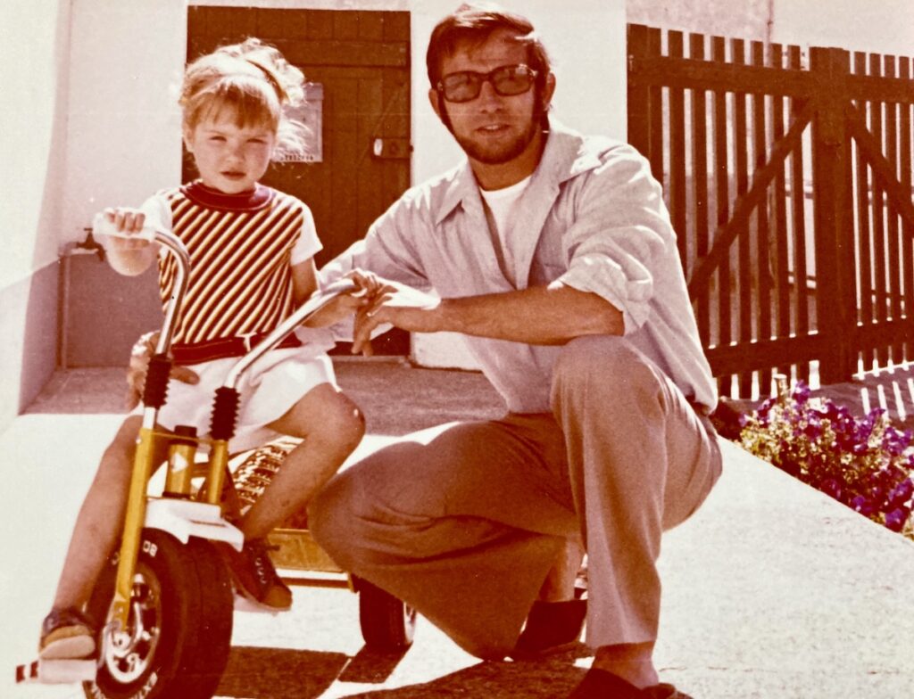 Chrystelle Dugimont as a child with her father