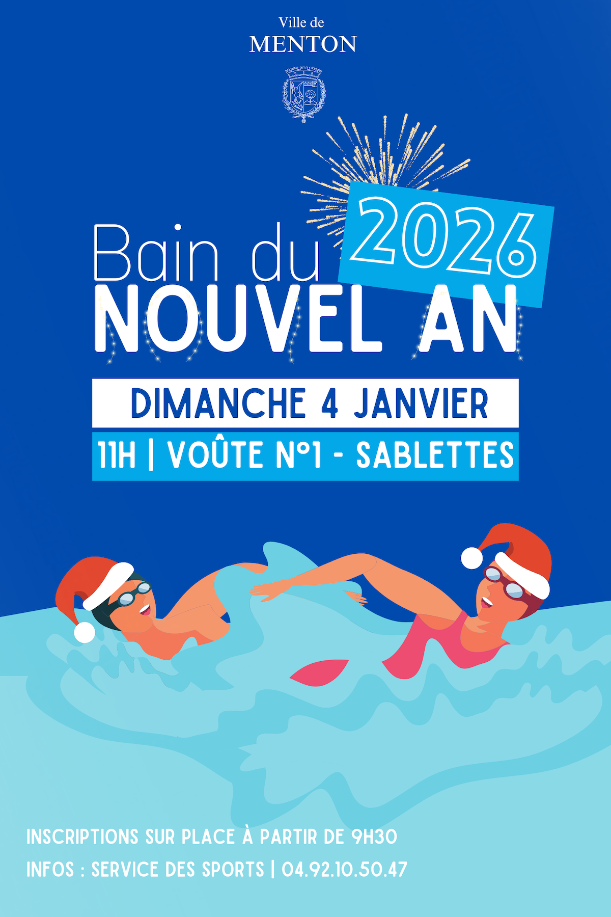 Bain du Nouvel An 2026  in Menton