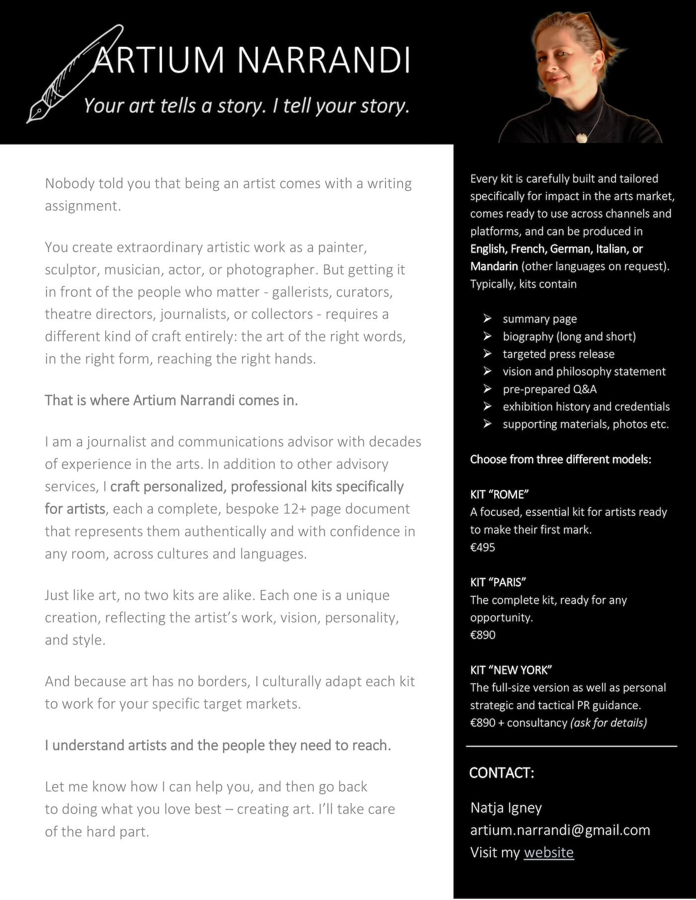 Artium Narrandi brochure