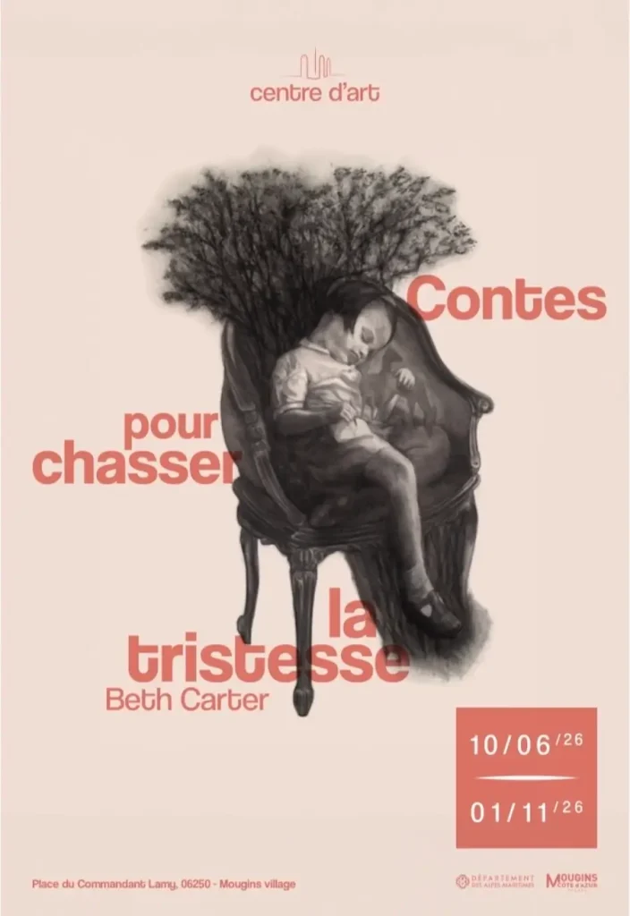 Poster for Beth Carter Drawing Exhibition at Centre d'Art Mougins