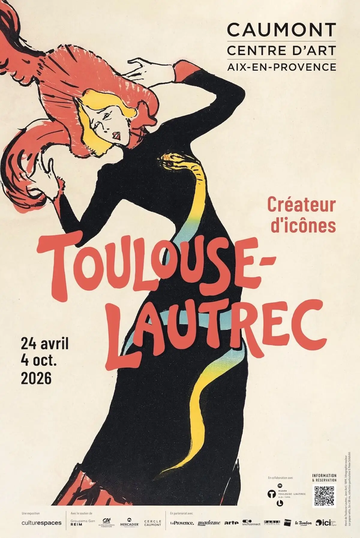 Poster for exhibition Toulouse-Lautrec, créateur d’icônes, running at Caumont-Centre d’Art in Aix-en-Provence