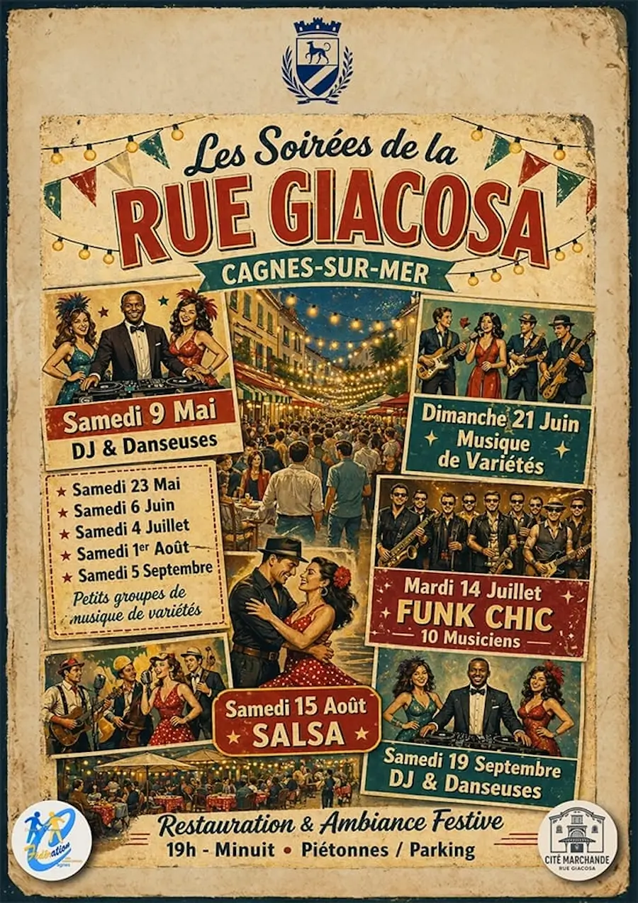 Les Soirées de la Rue Giacosa in Cagnes-sur-Mer