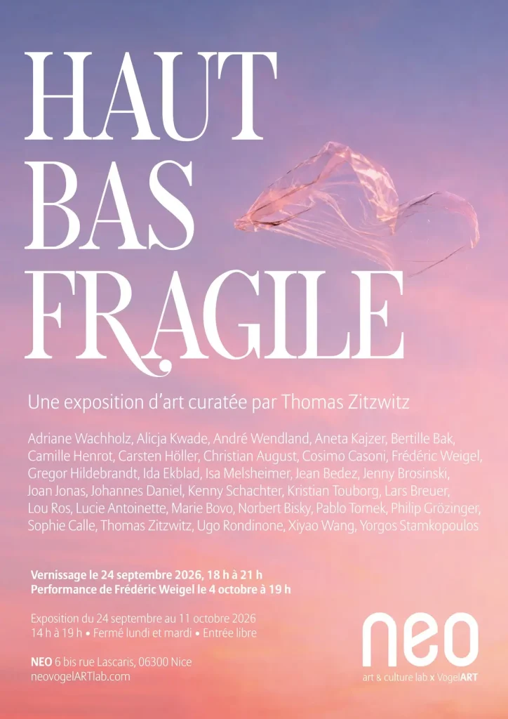 Haut Bas Fragile poster - exhibition in NEO gallery in Nice