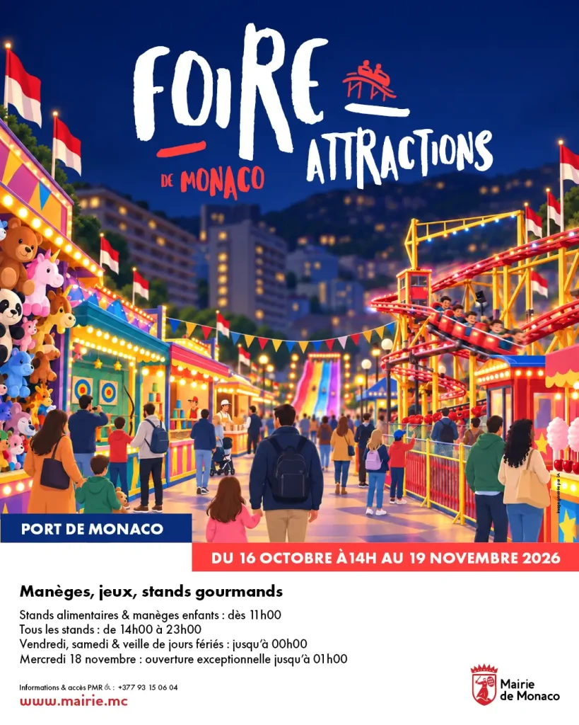 Foire Attractions in Monaco affiche - Mairie de Monaco