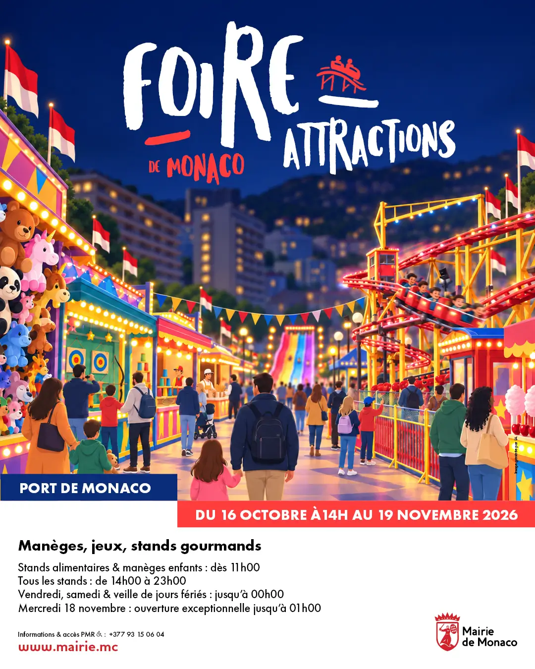 Foire Attractions in Monaco affiche - Mairie de Monaco