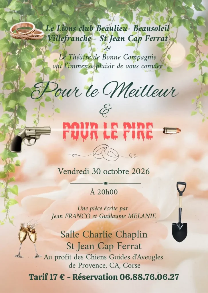 Poster fro charity theatre performance POUR LE MEILLEUR ET POUR LE PIRE