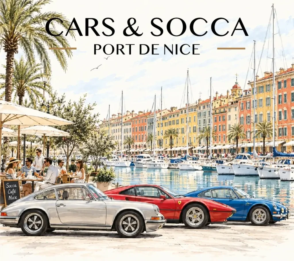 Cars & Socca event in Port de Nice - poster